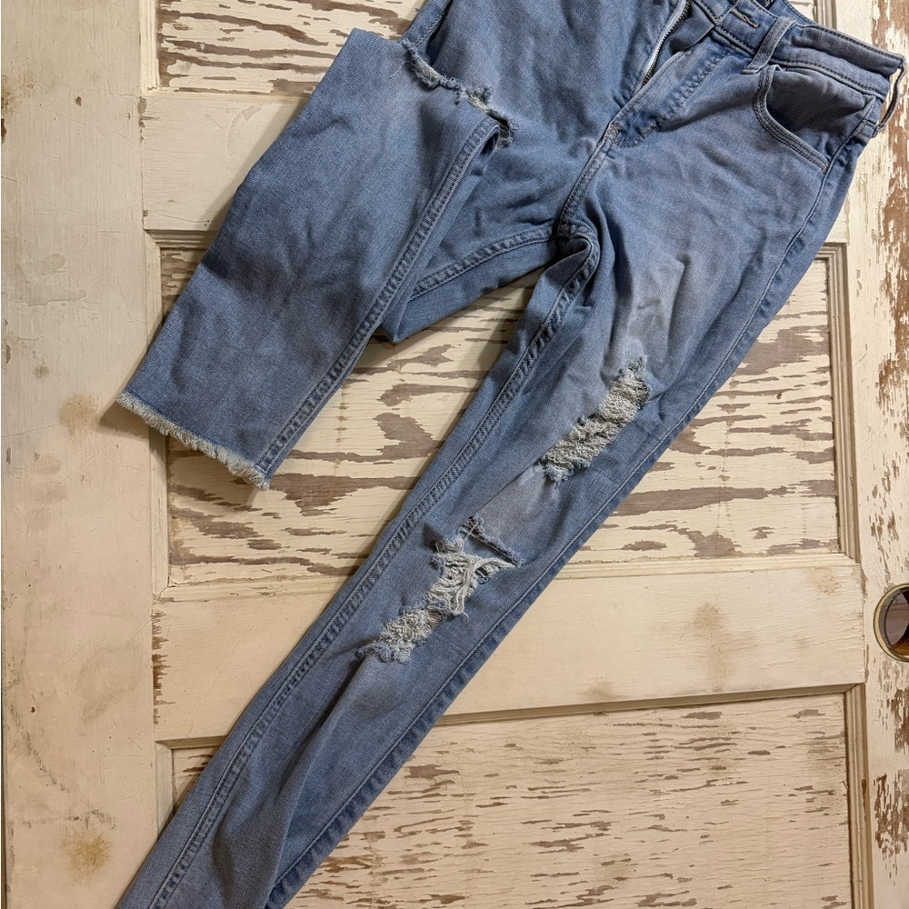 Hollister Light Blue Distressed Skinny Jeans